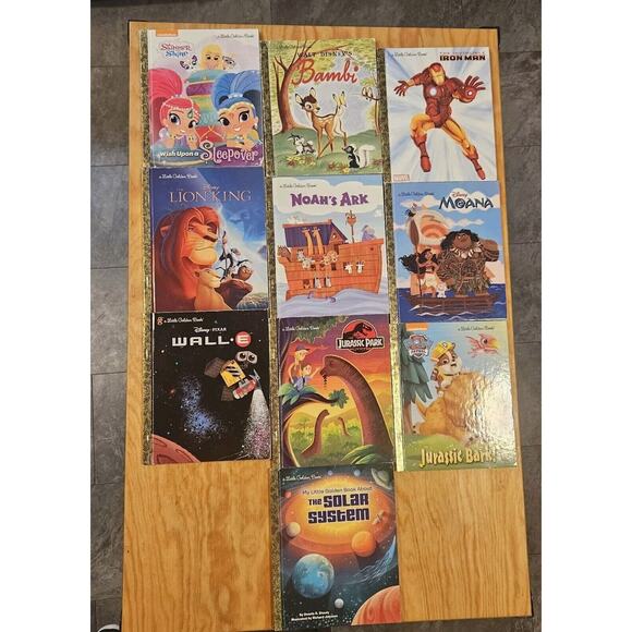 Little Golden Books Lot of 10 Bambi Jurassic Lion PAW Patrol WallE Moana Iron Ma - Picture 1 of 12